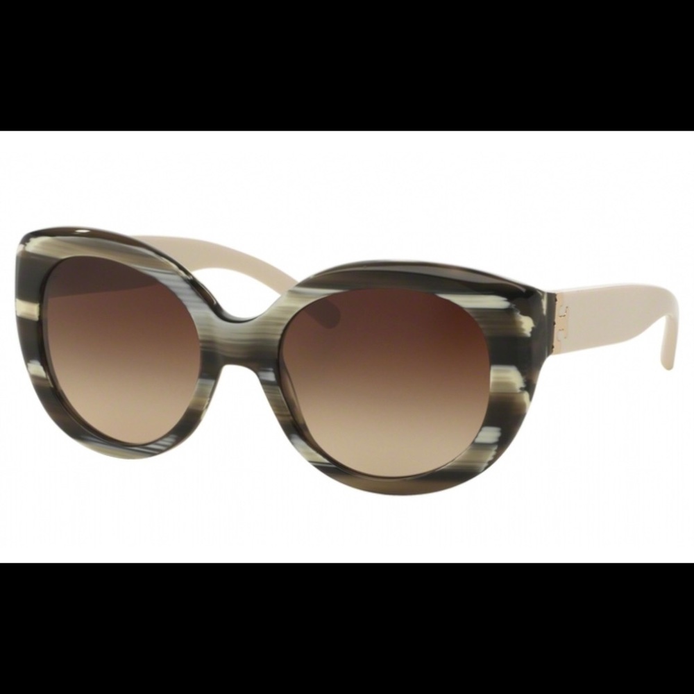 TORY BURCH Sunglasses Smoke Gradient Olive Horn